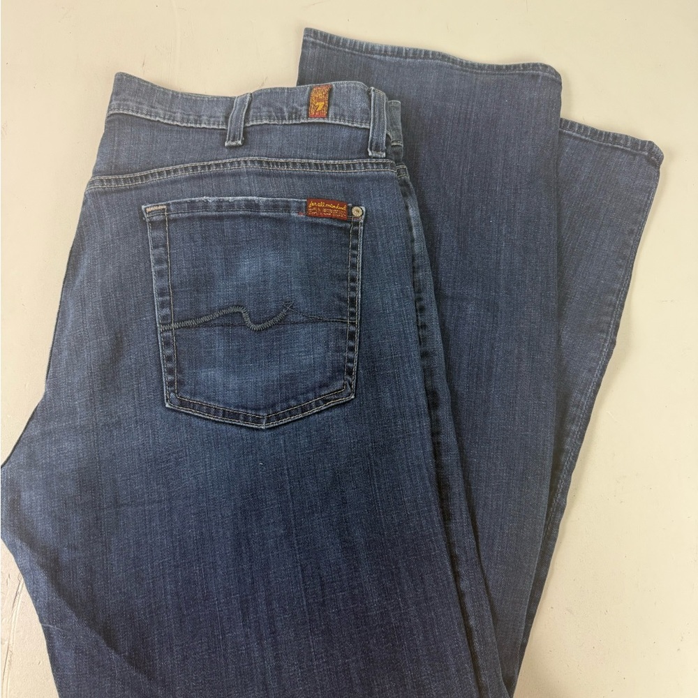 7 for all Mankind Austyn Cotton Stretch Denim Jeans Relaxed Straight Leg 38